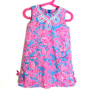 Lilly Pulitzer - Under The Sea - Easton Shift Dress - Girls Size 4